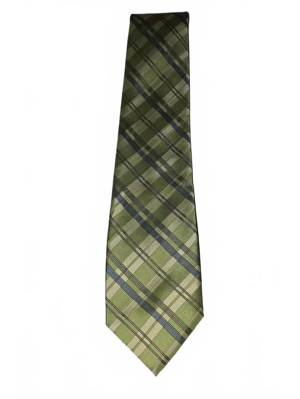 Stafford Essentials Green Blue & Gray Necktie Vintage Y2K